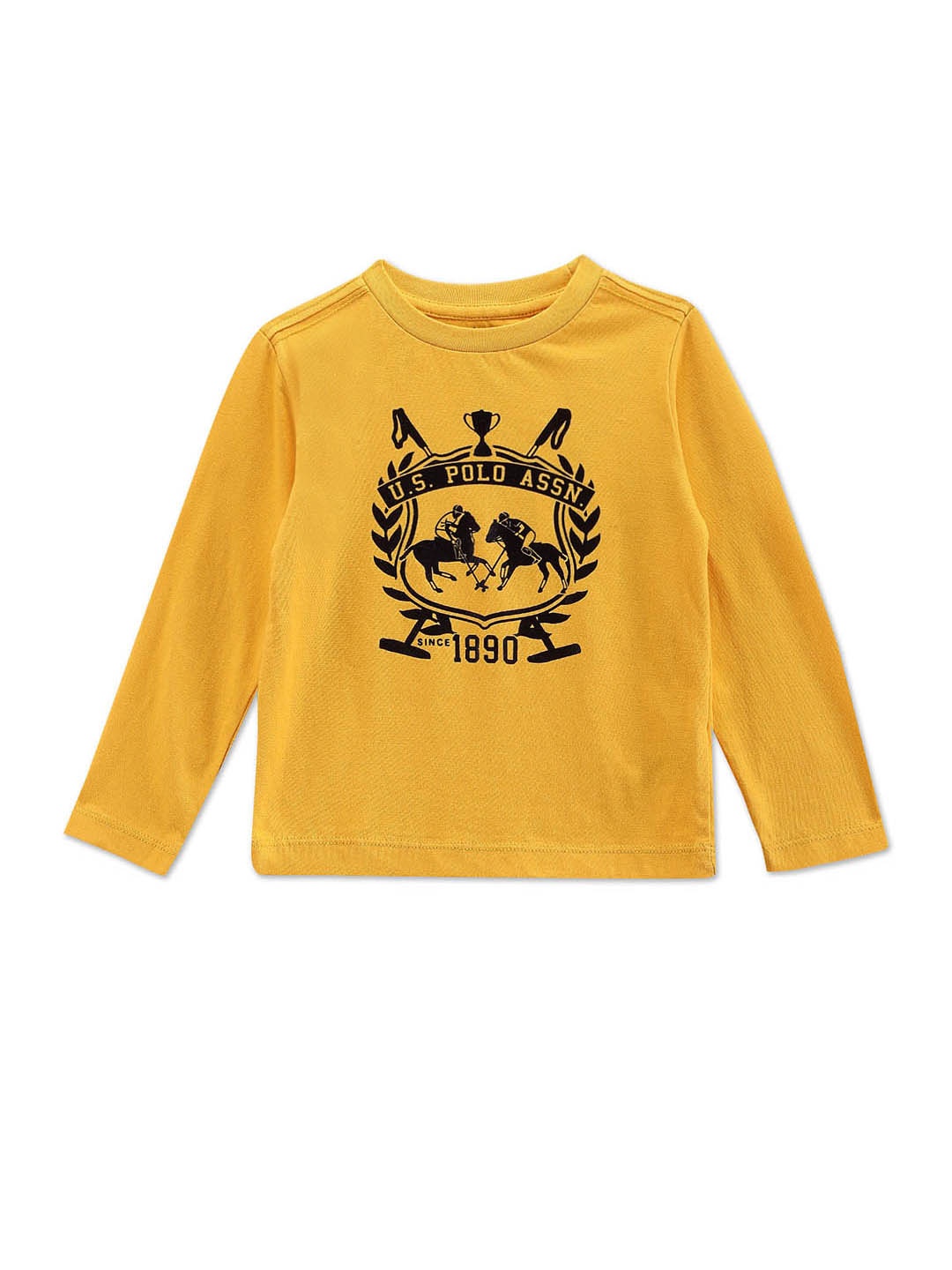 

U.S. Polo Assn. Kids Boys Graphic Printed Pure Cotton T-shirt, Yellow