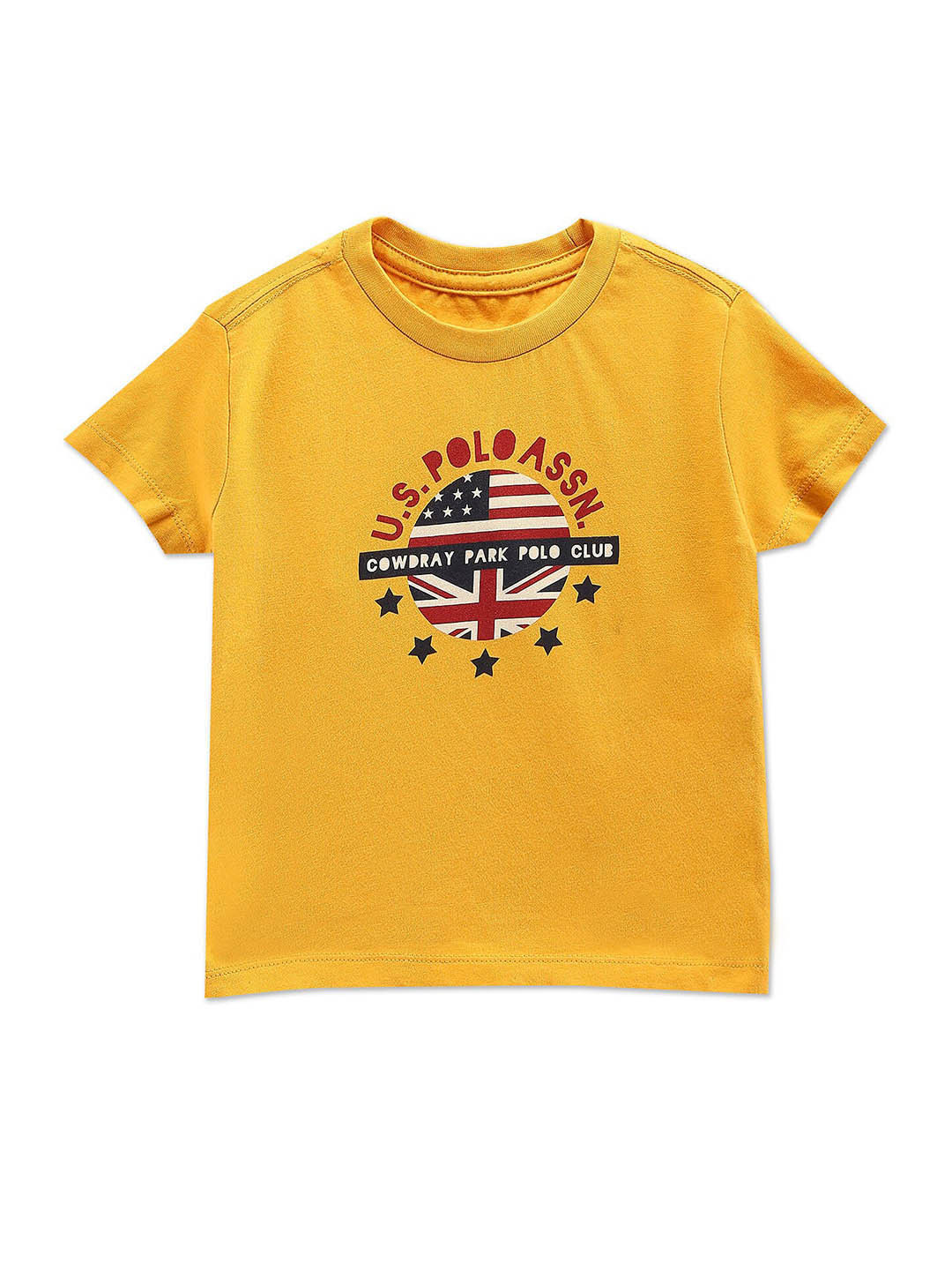 

U.S. Polo Assn. Kids Boys Graphic Printed Pure Cotton T-Shirt, Yellow