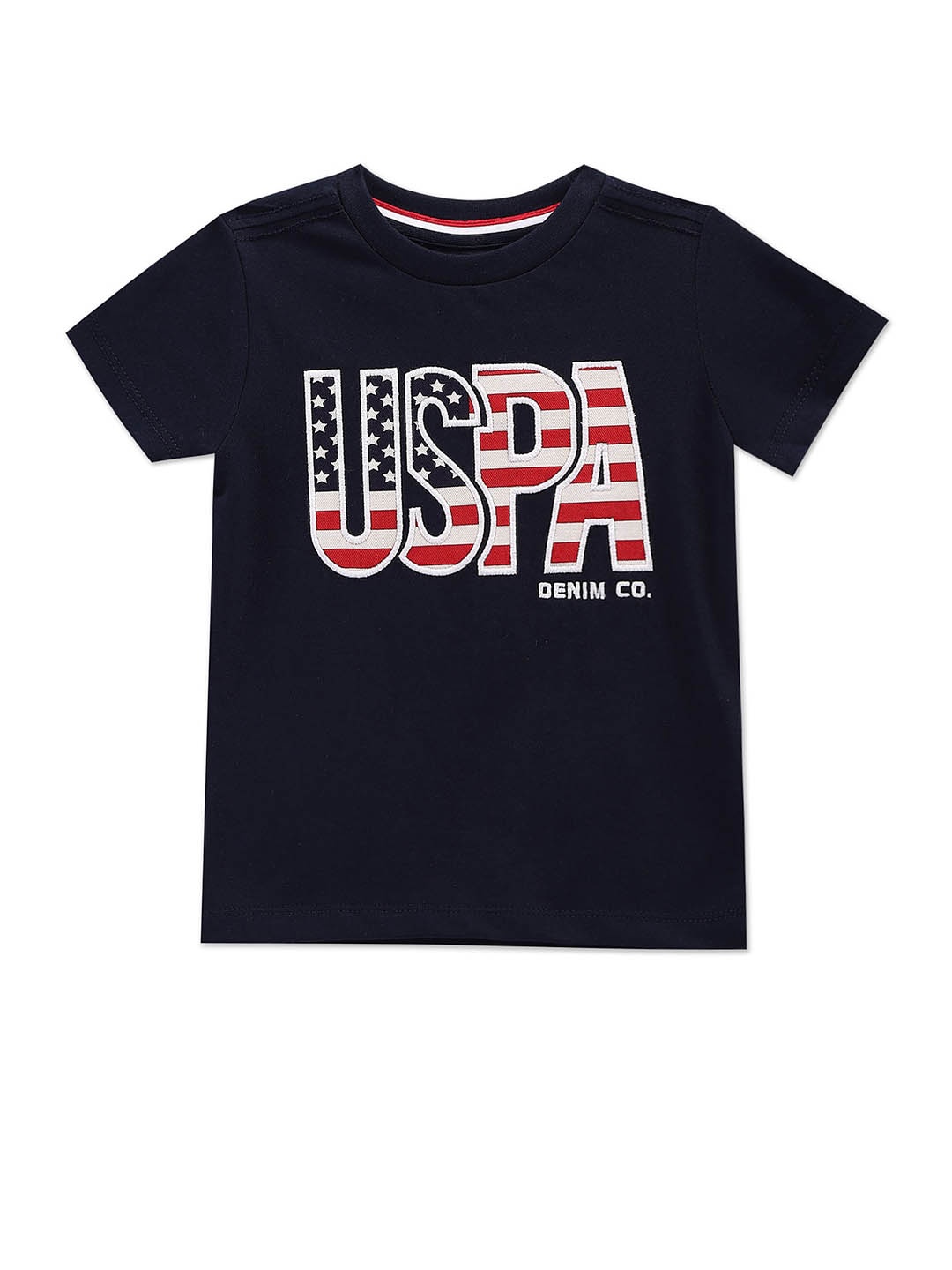 

U.S. Polo Assn. Kids Boys Typography Printed Pure Cotton T-Shirt, Navy blue