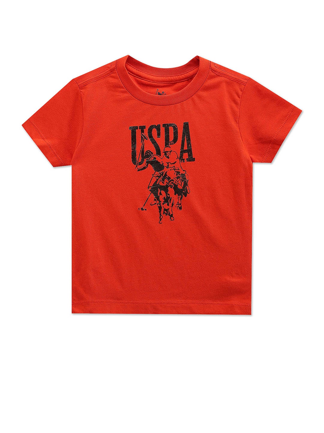 

U.S. Polo Assn. Kids Boys Graphic Printed Pure Cotton T-Shirt, Red
