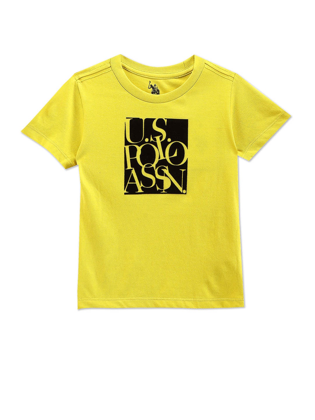

U.S. Polo Assn. Kids Boys Typography Printed Pure Cotton Casual T-shirt, Lime green