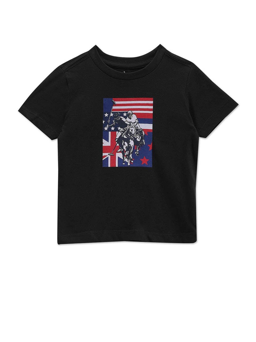 

U.S. Polo Assn. Kids Boys Graphic Printed Pure Cotton Casual T-shirt, Black