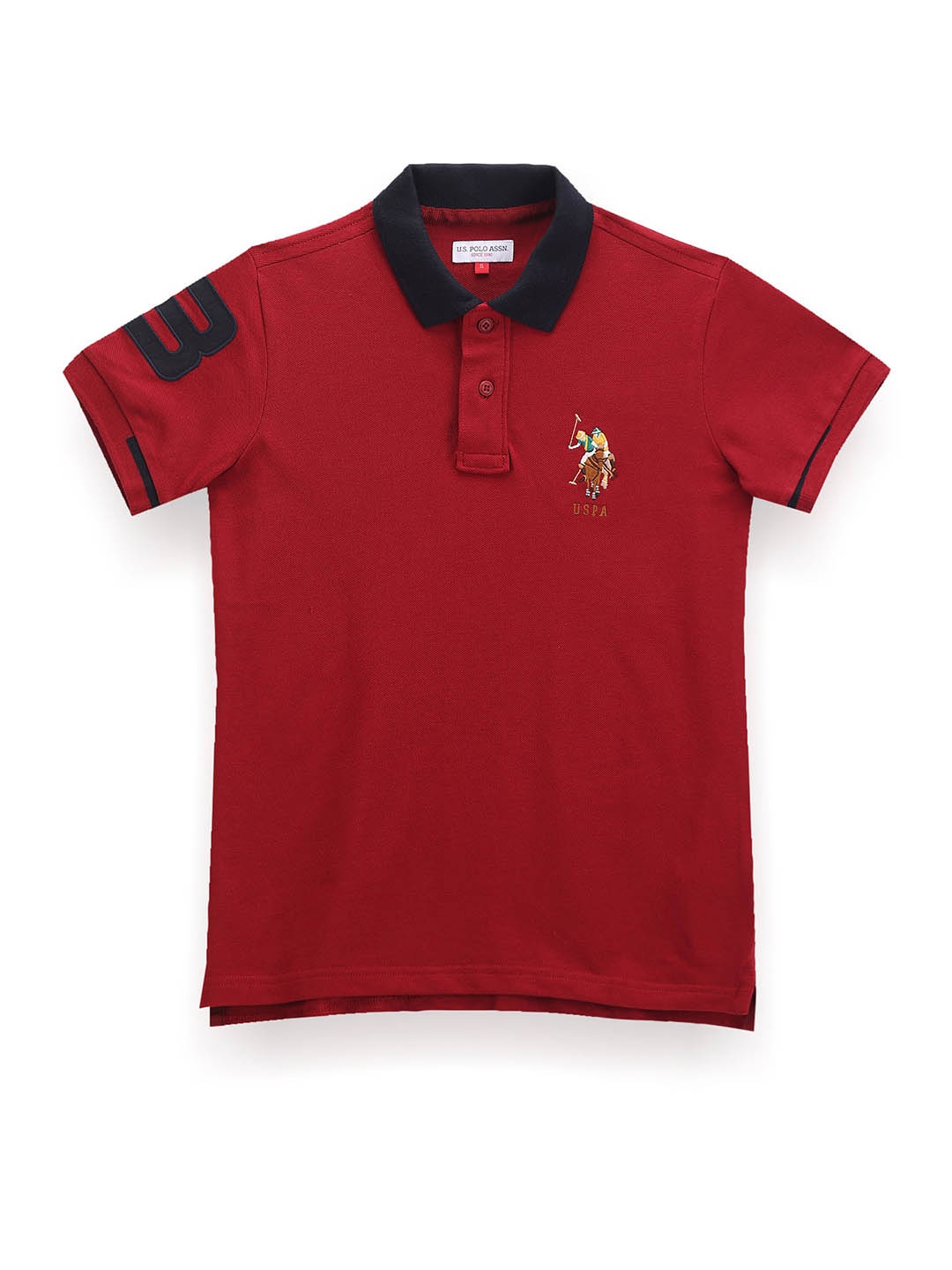 

U.S. Polo Assn. Kids Boys Polo Collar Pure Cotton T-shirt, Maroon