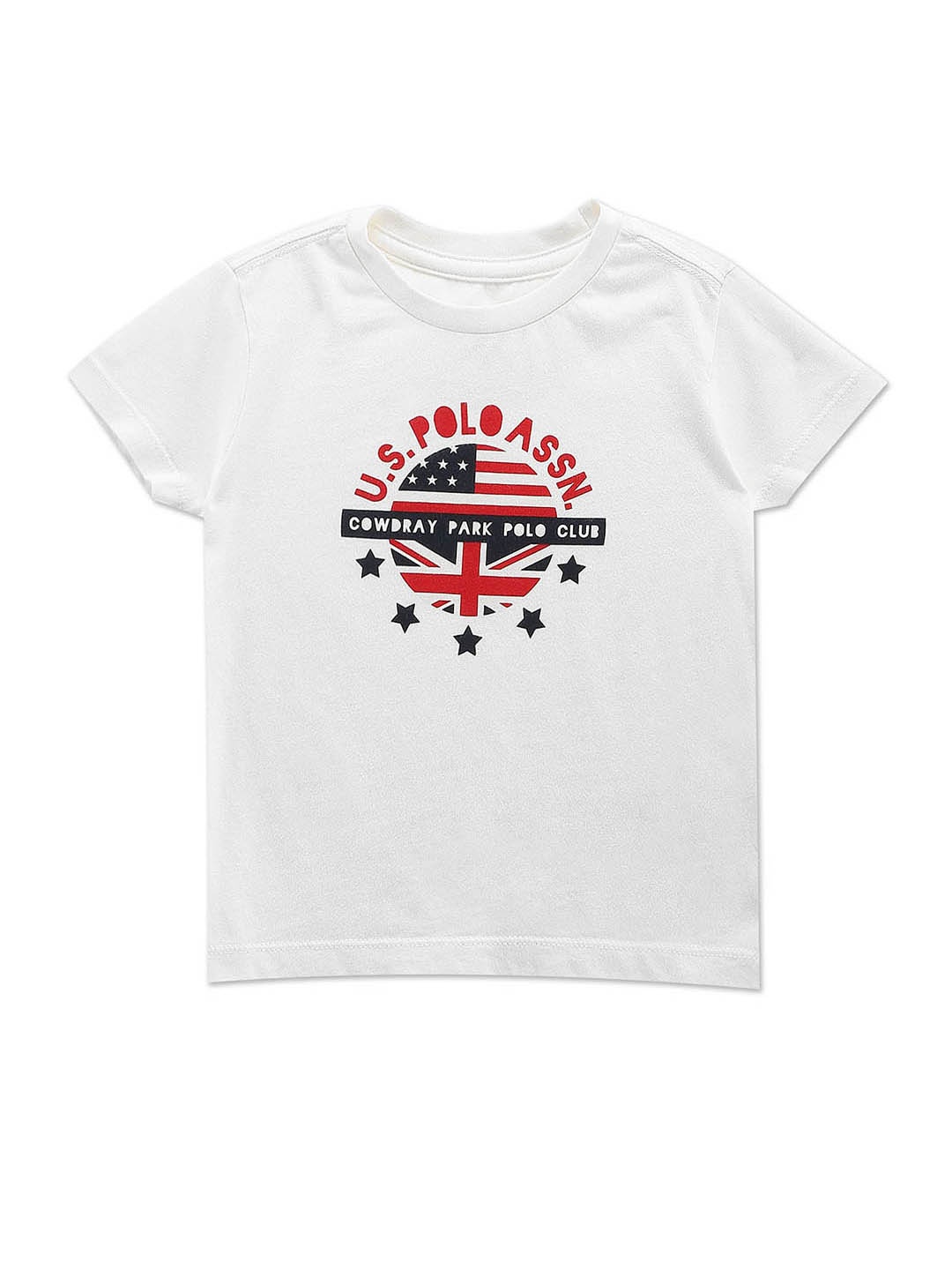 

U.S. Polo Assn. Kids Boys Typography Printed Pure Cotton T-shirt, White