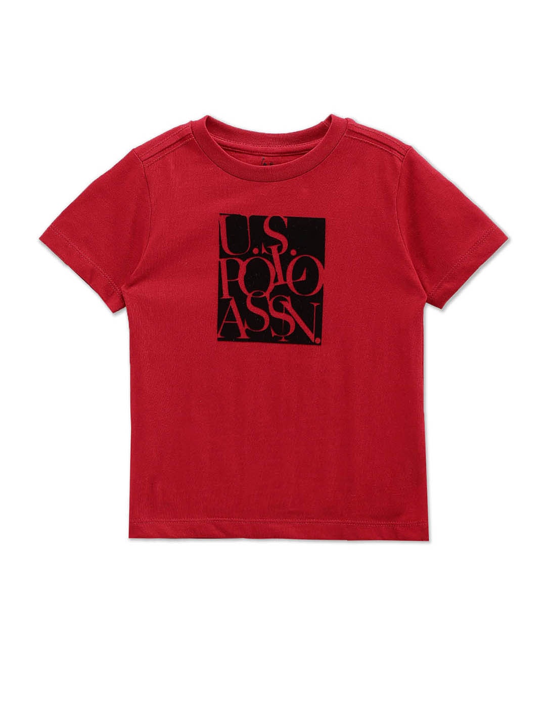 

U.S. Polo Assn. Kids Boys Typography Printed Pure Cotton T-shirt, Red