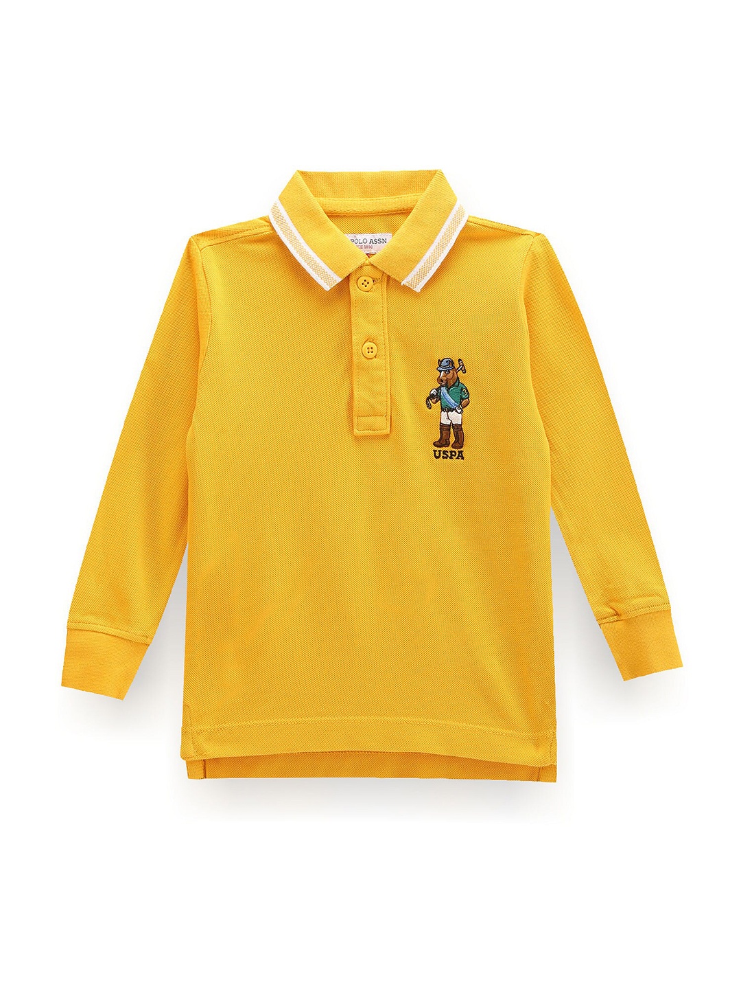 

U.S. Polo Assn. Kids Boys Polo Collar Pure Cotton T-shirt, Yellow