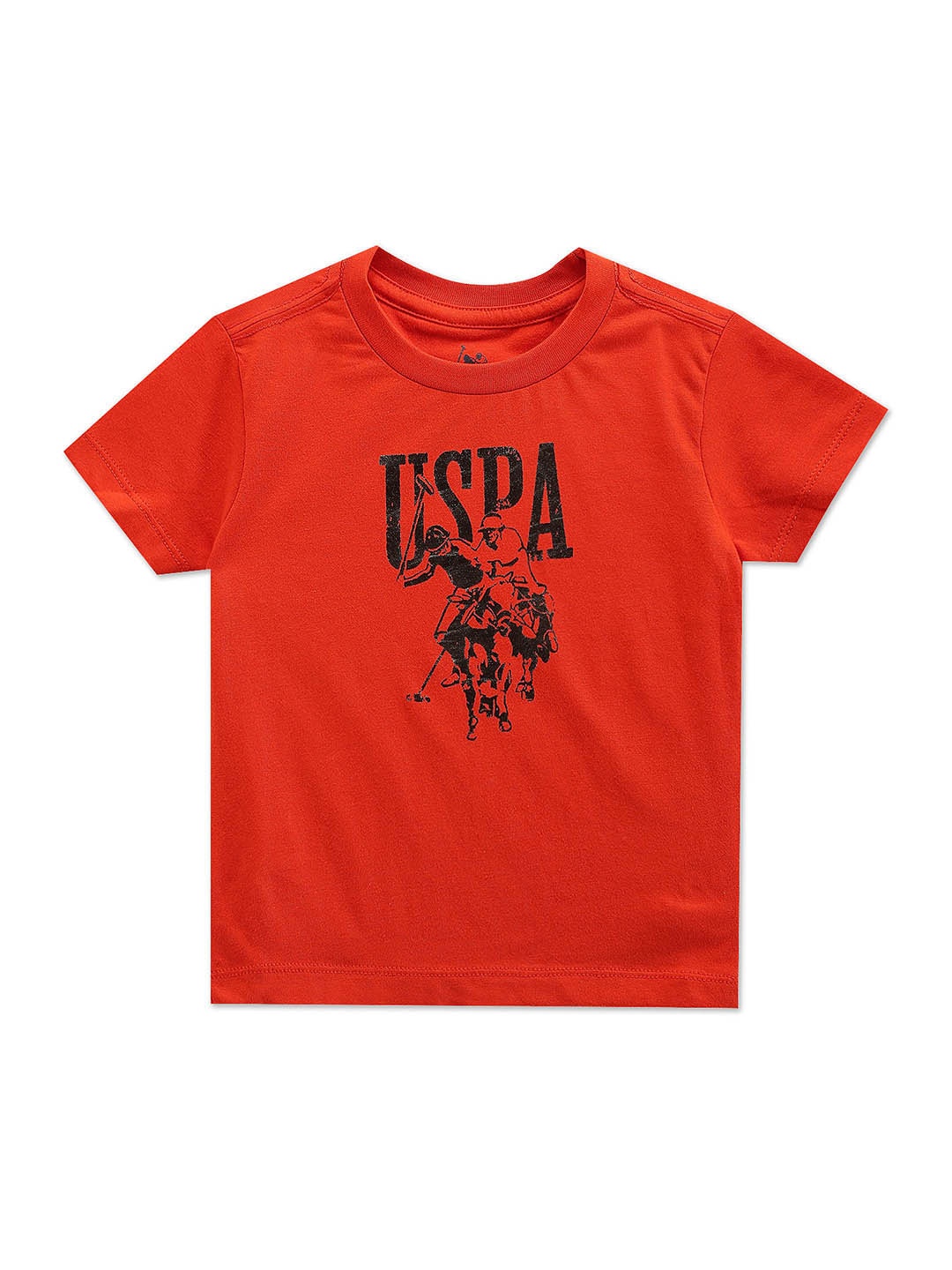 

U.S. Polo Assn. Kids Boys Typography Printed Pure Cotton T-shirt, Orange