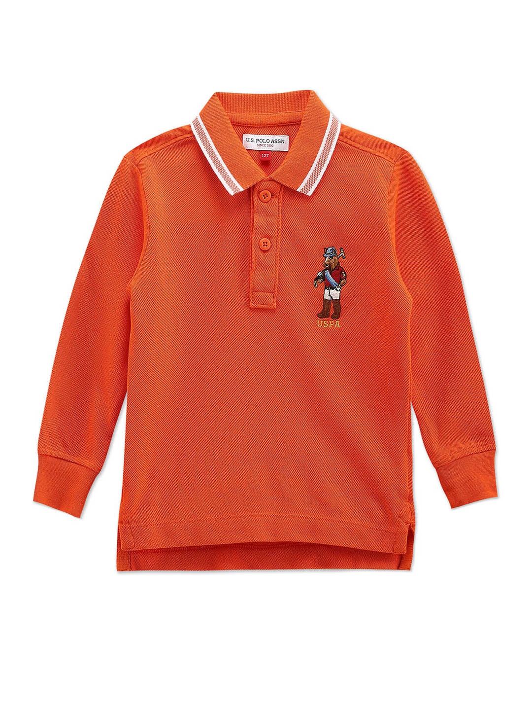 

U.S. Polo Assn. Kids Boys Polo Collar Pure Cotton T-shirt, Orange