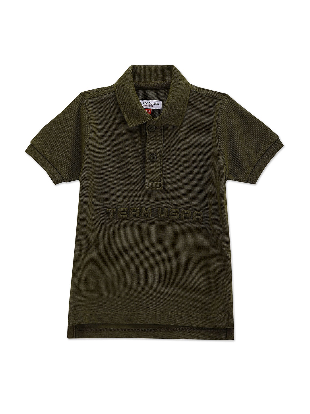 

U.S. Polo Assn. Kids Boys Polo Collar Pure Cotton T-shirt, Olive