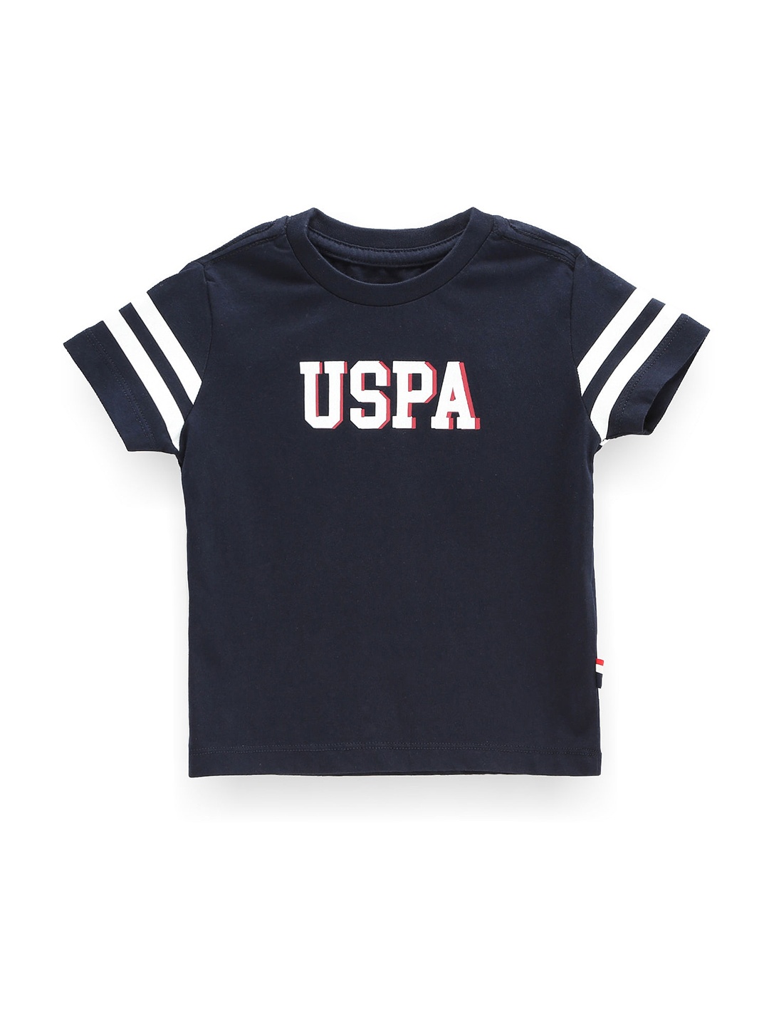 

U.S. Polo Assn. Kids Boys Typography Printed Pure Cotton T-Shirt, Navy blue