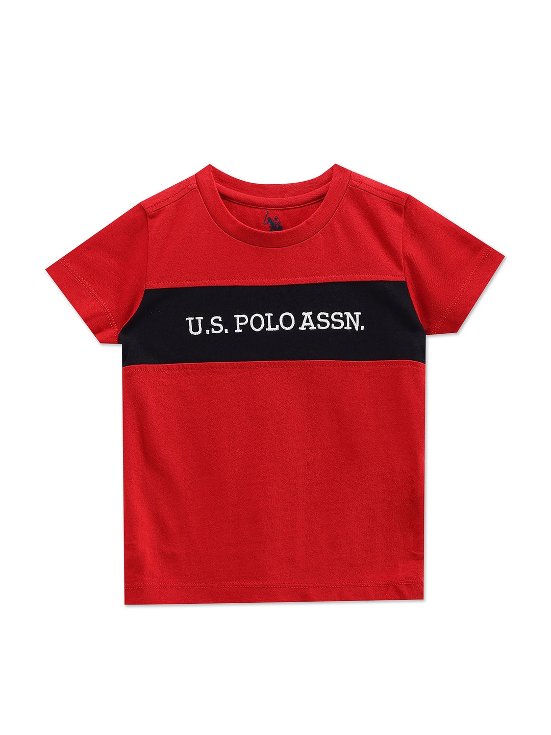 

U.S. Polo Assn. Kids Boys Typography Printed Pure Cotton T-Shirt, Red