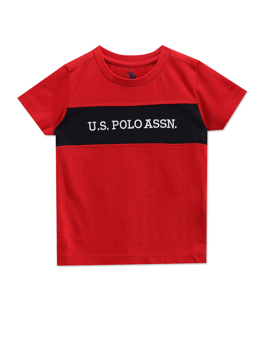

U.S. Polo Assn. Kids Boys Typography Printed Pure Cotton T-Shirt, Red