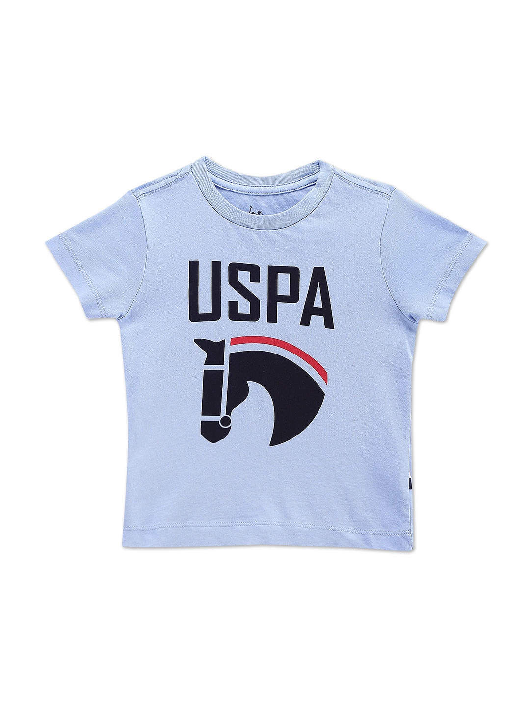 

U.S. Polo Assn. Kids Boys Blue Typography Printed Cotton T-shirt