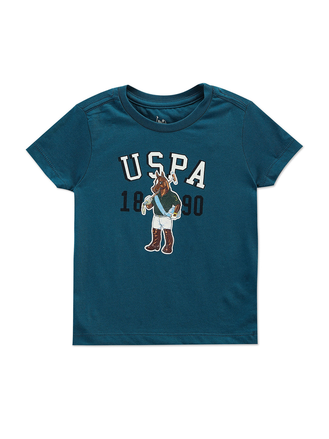 

U.S. Polo Assn. Kids Boys Graphic Printed Cotton T-shirt, Blue