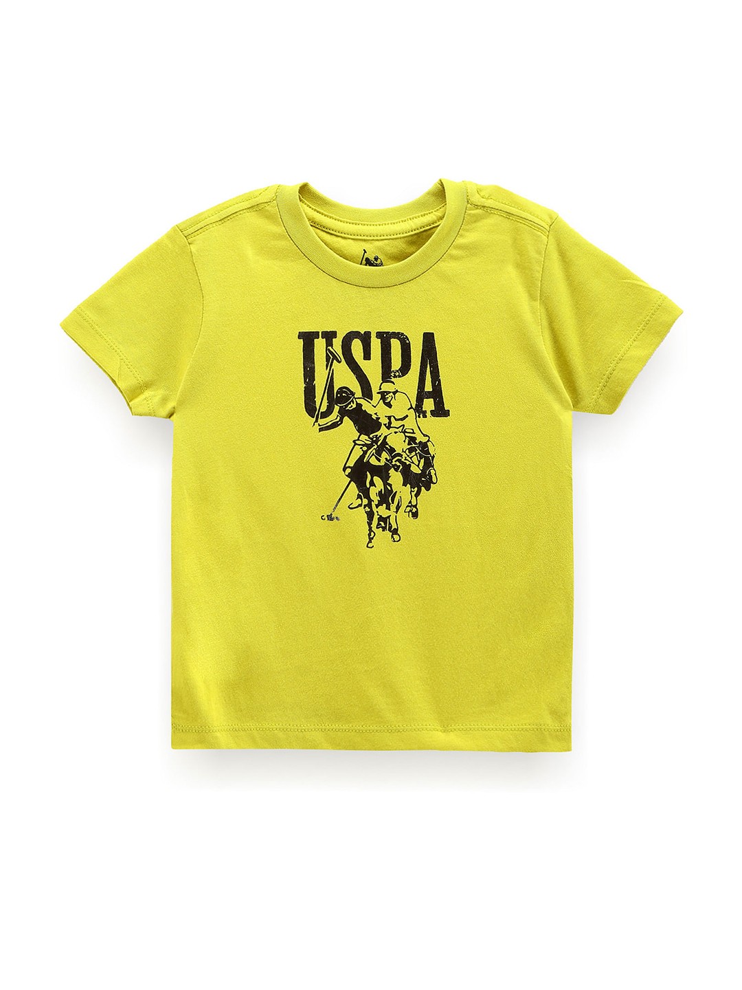 

U.S. Polo Assn. Kids Boys Typography Printed Pure Cotton T-shirt, Yellow