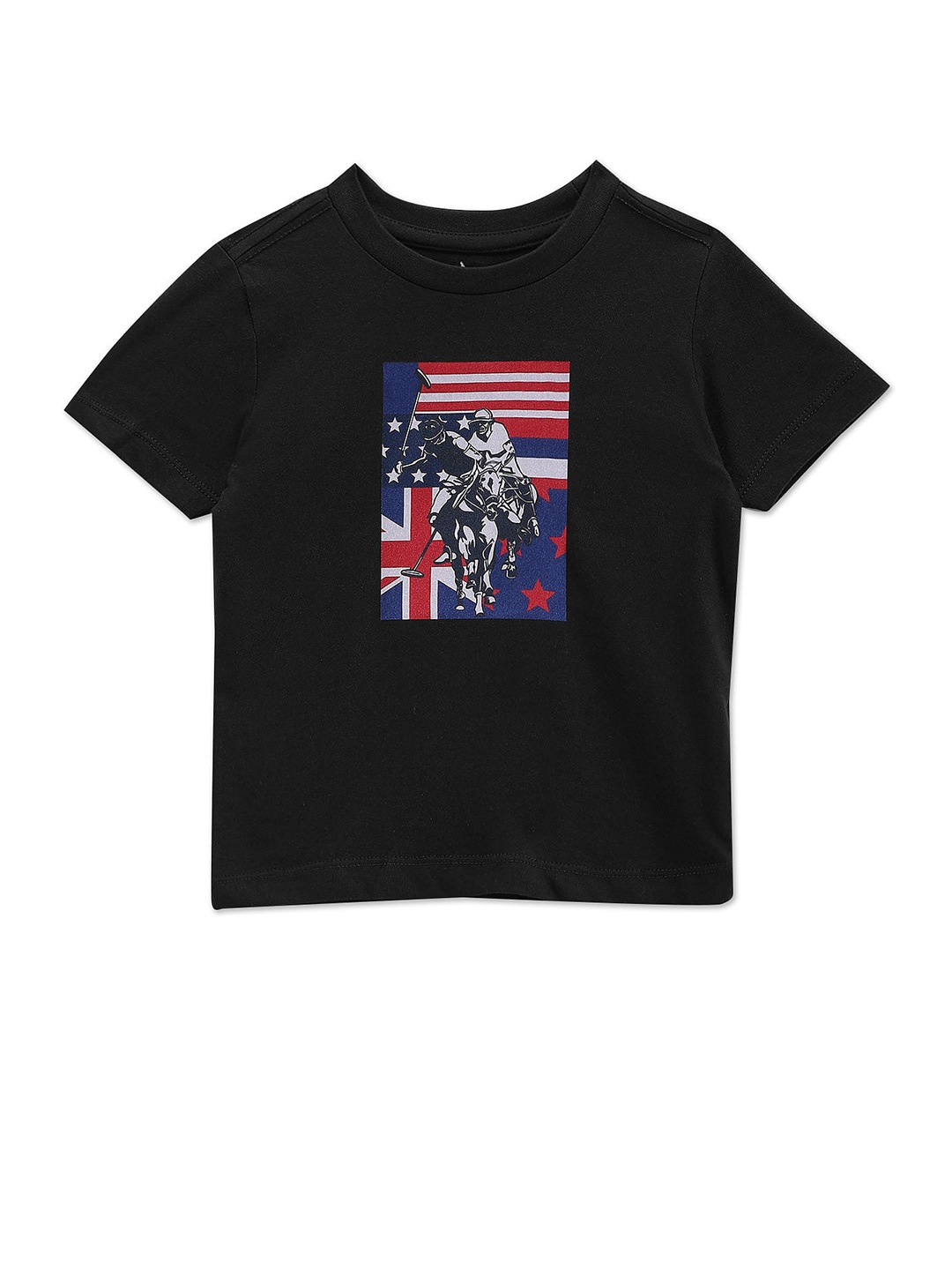 

U.S. Polo Assn. Kids Boys Graphic Printed Pure Cotton T-shirt, Black