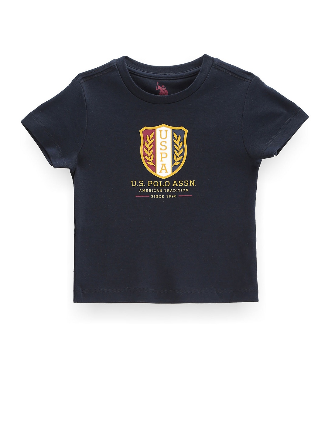 

U.S. Polo Assn. Kids Boys Typography Printed Pure Cotton T-shirt, Blue