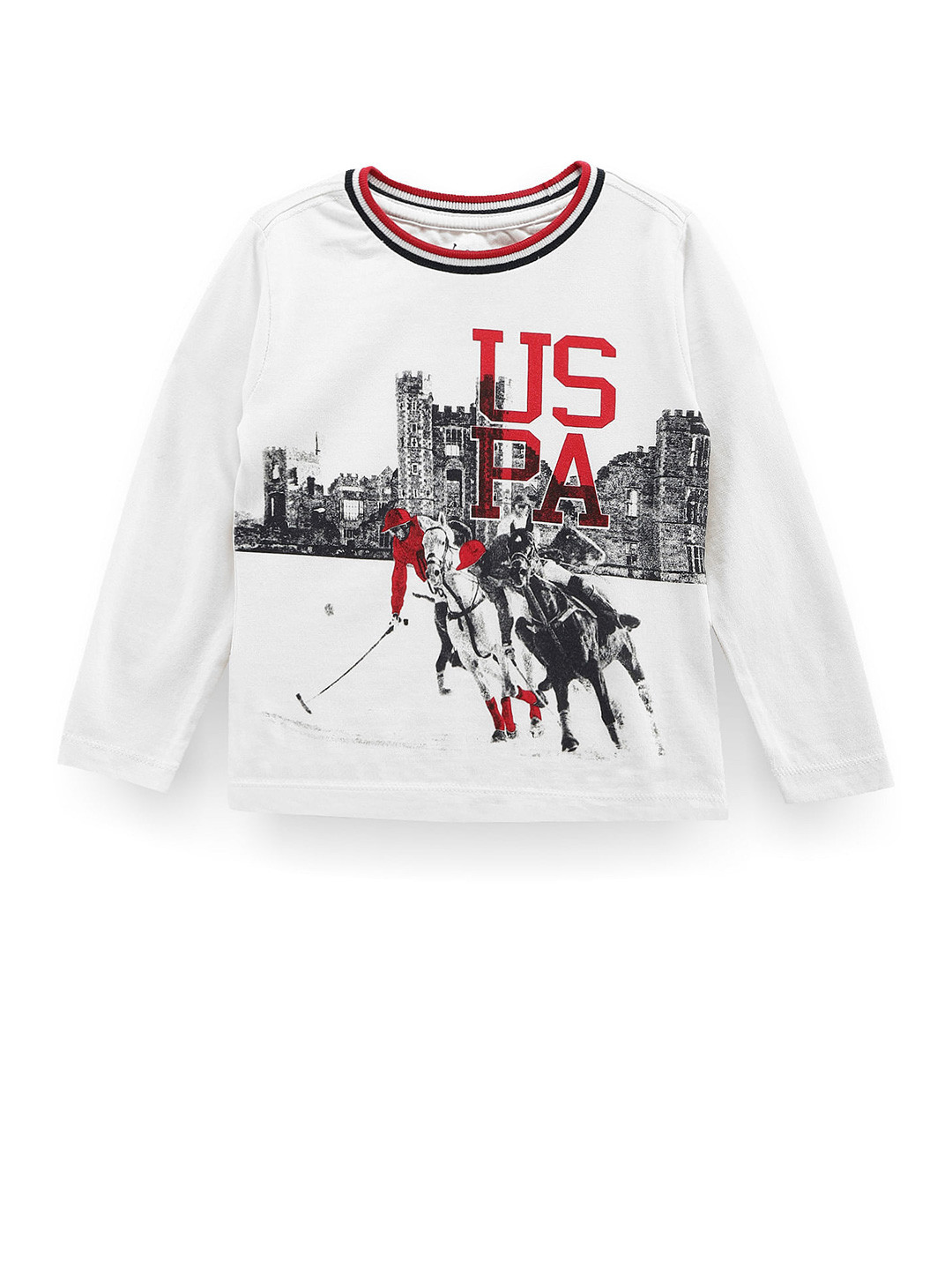 

U.S. Polo Assn. Kids Boys Graphic Printed Pure cotton T-shirt, White