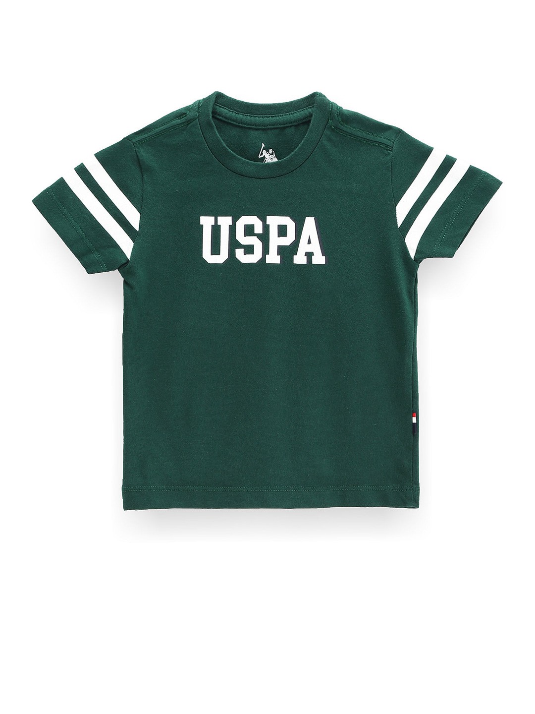 

U.S. Polo Assn. Kids Boys Typography Printed Pure Cotton T-shirt, Green