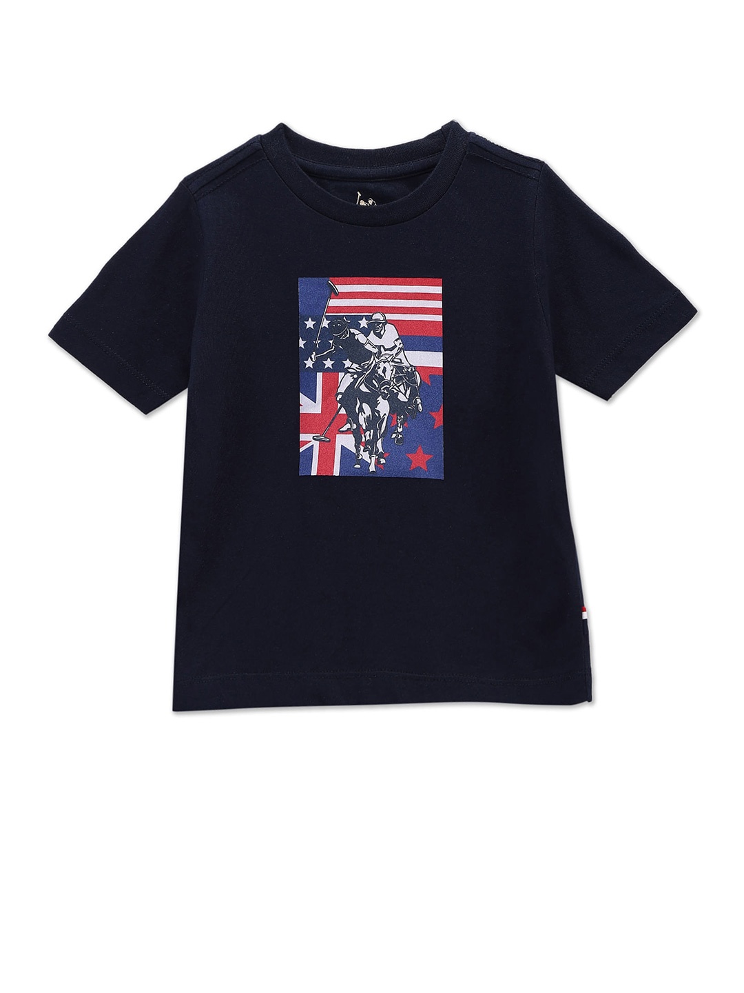 

U.S. Polo Assn. Kids Boys Typography Printed Pure Cotton T-shirt, Blue