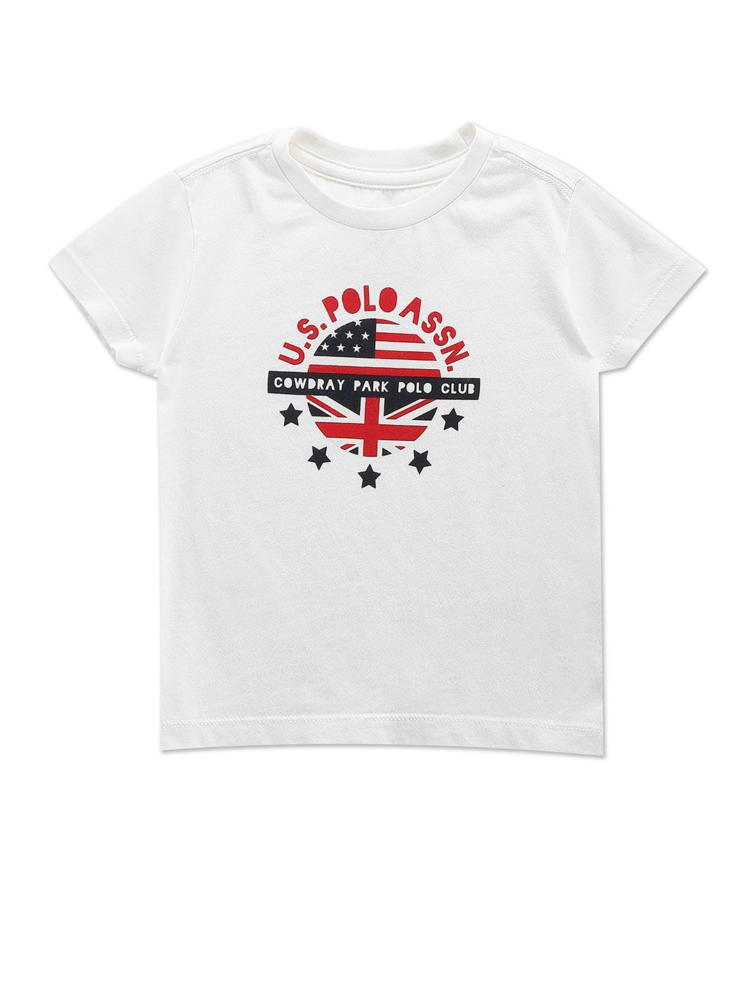 

U.S. Polo Assn. Kids Boys Typography Printed Pure Cotton T-shirt, White