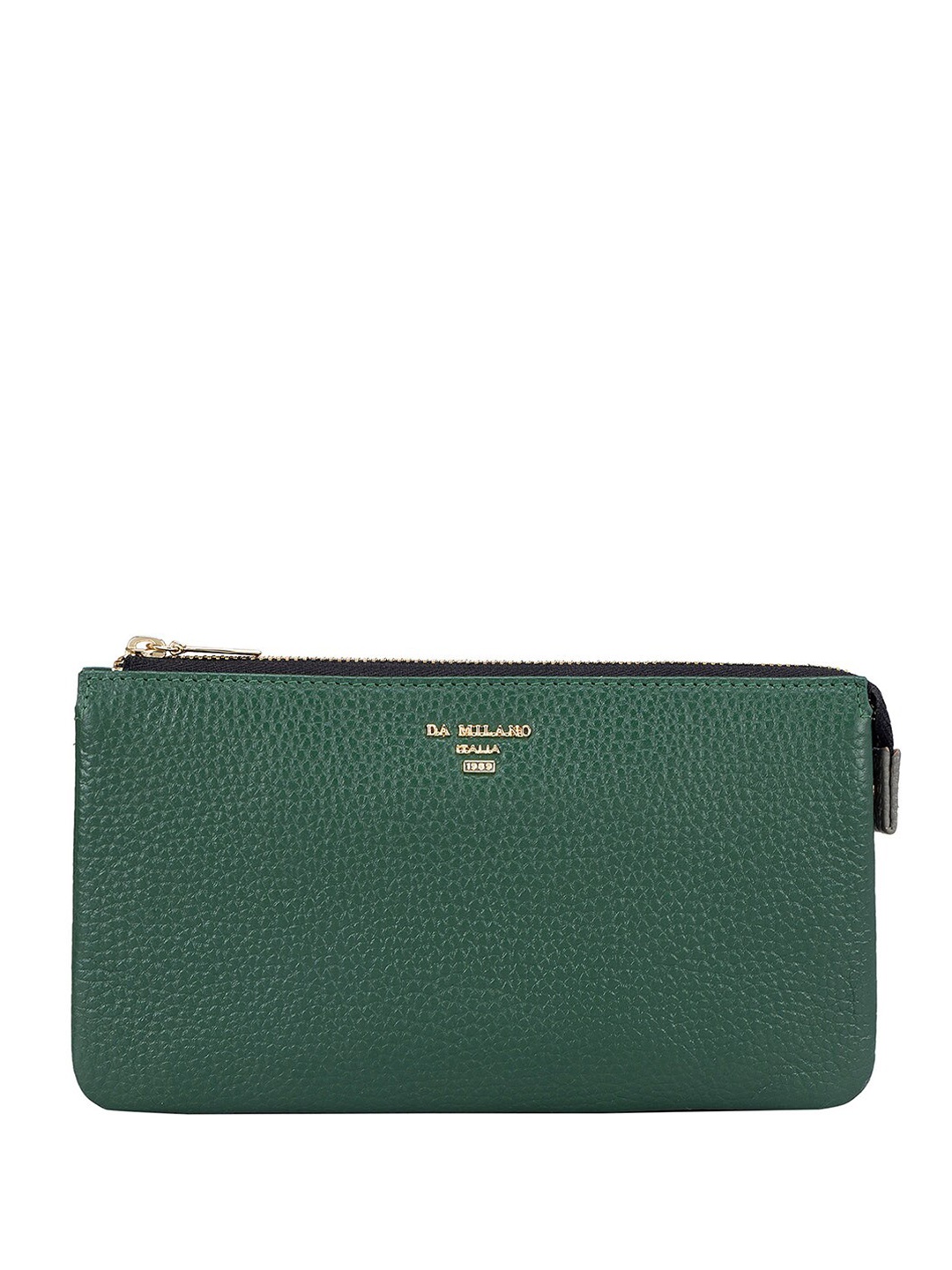 

Da Milano Women Textured Leather Zip Around Wallet, Green