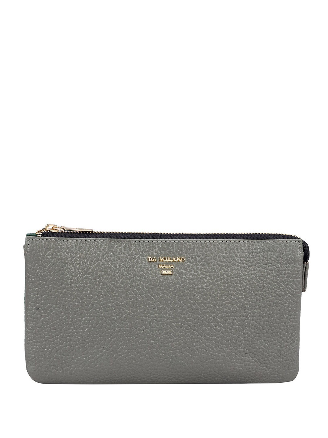 

Da Milano Women Textured Leather Zip Around Wallet, Green