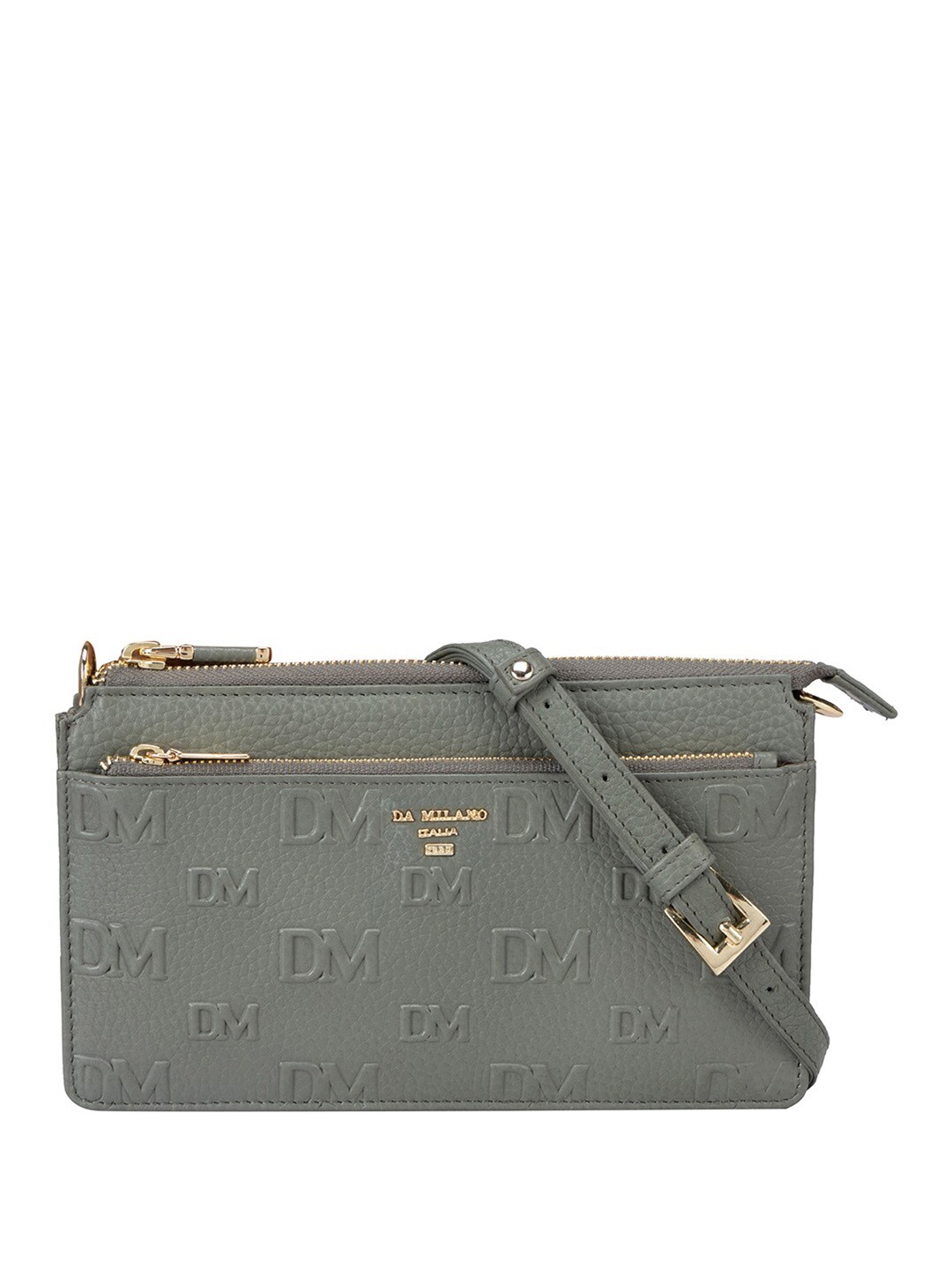 

Da Milano Women Floral Textured Bow Detail Leather Zip Around Wallet with SIM Card Holder, Green