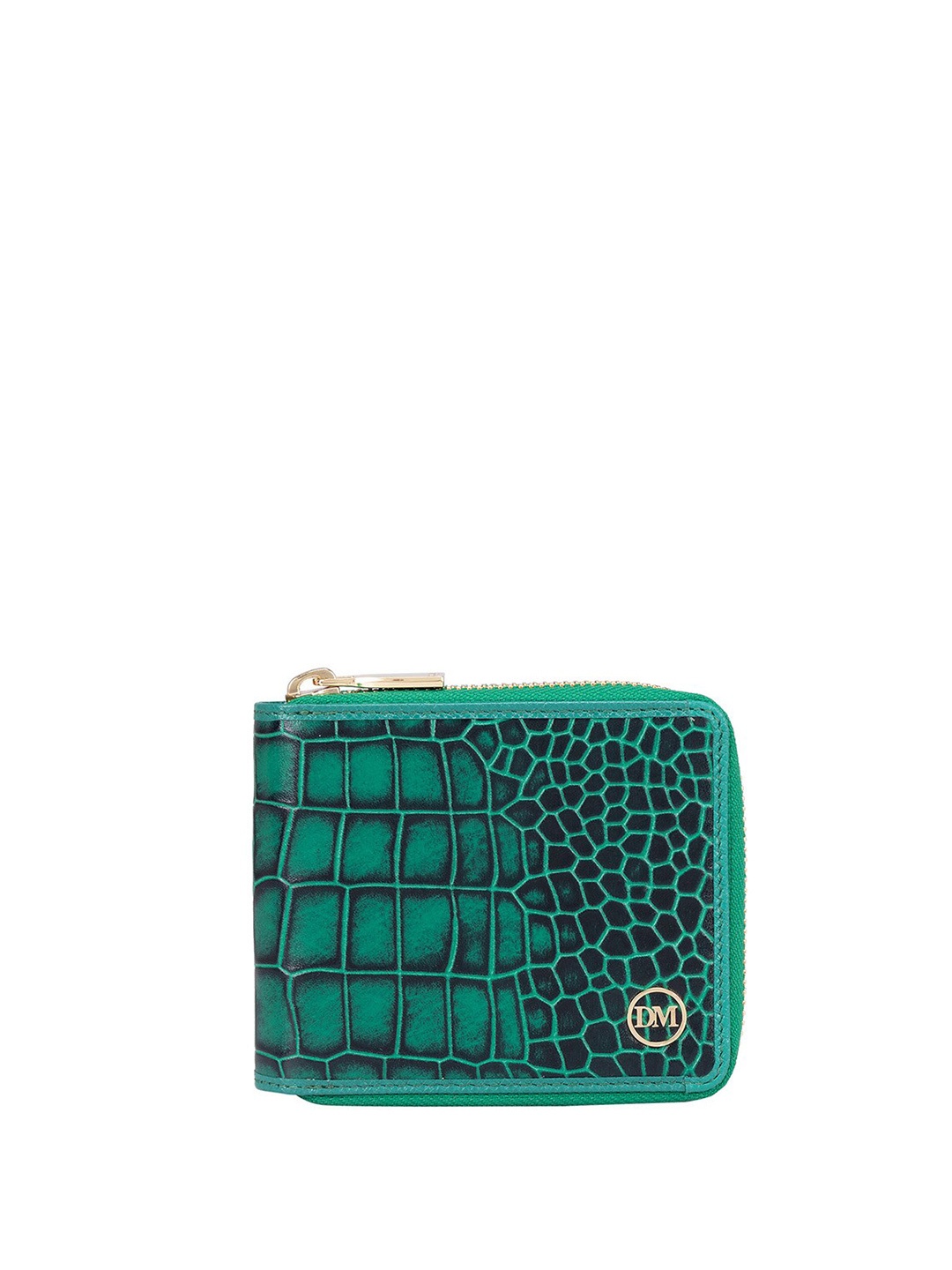 

Da Milano Women Textured Leather Two Fold Wallet, Green