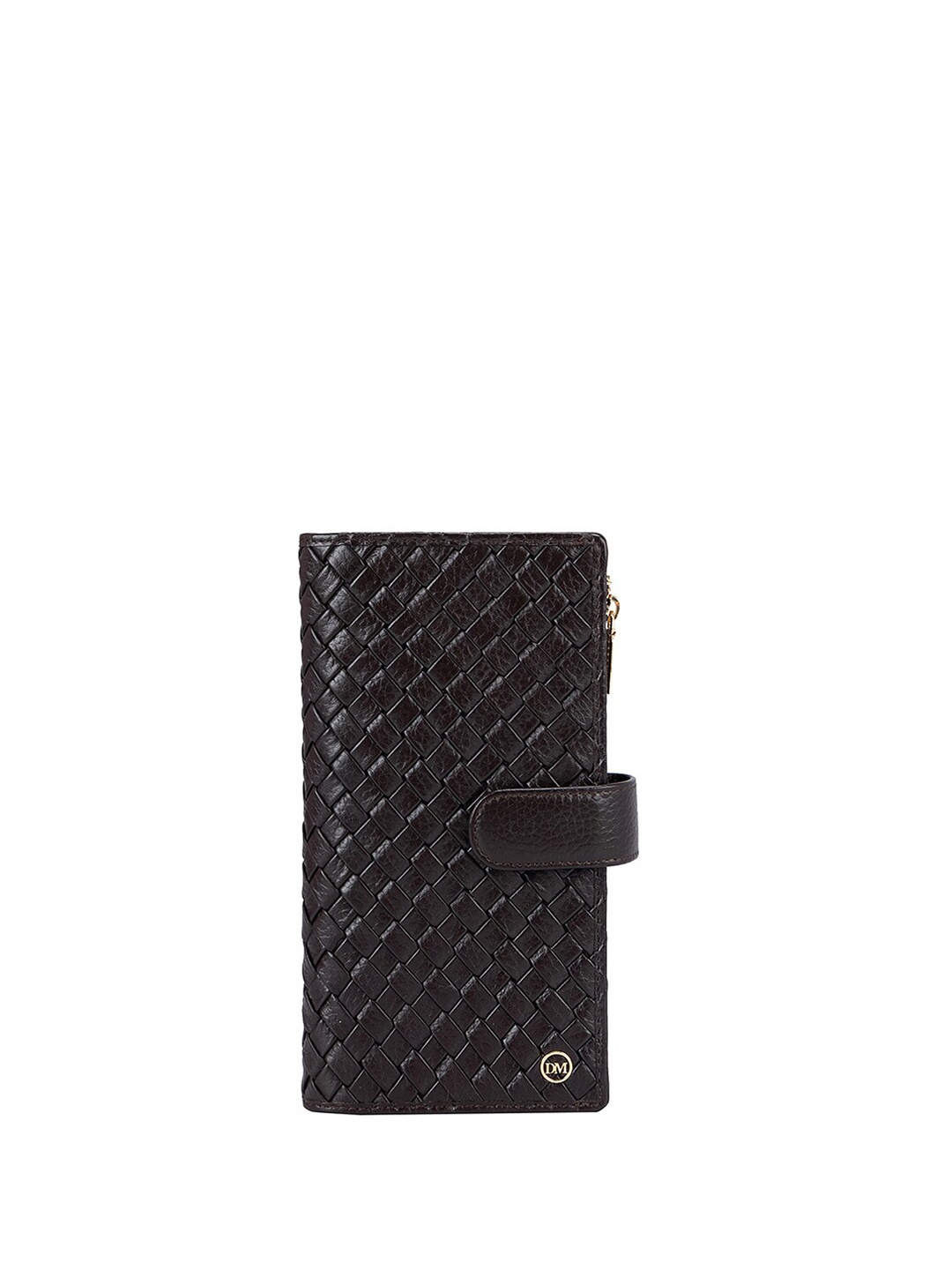 

Da Milano Women Textured Leather Two Fold Wallet, Brown