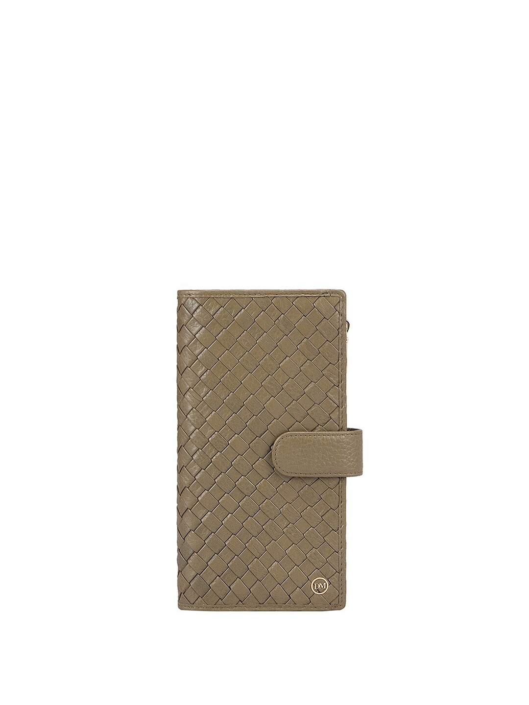 

Da Milano Women Textured Leather Two Fold Wallet, Olive