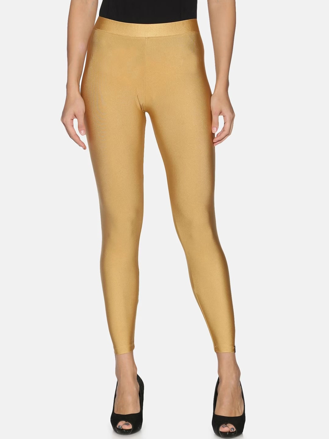 

TWIN BIRDS Women Shimmer Ankle Length Leggings, Gold