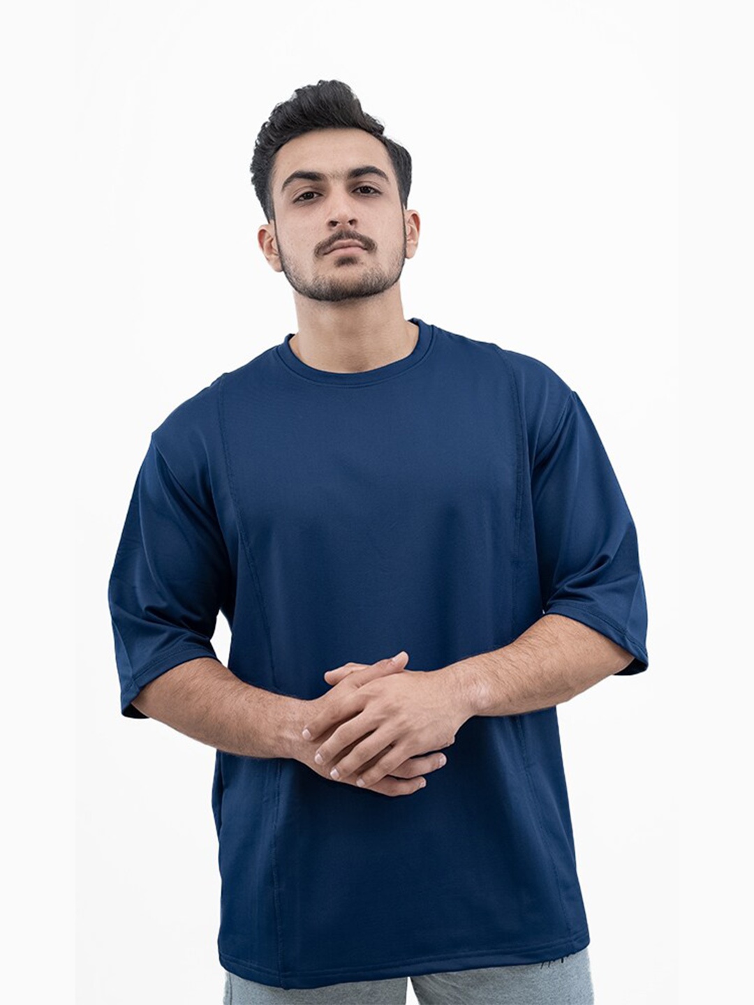 

Athflex Round Neck Oversized T-shirt, Navy blue