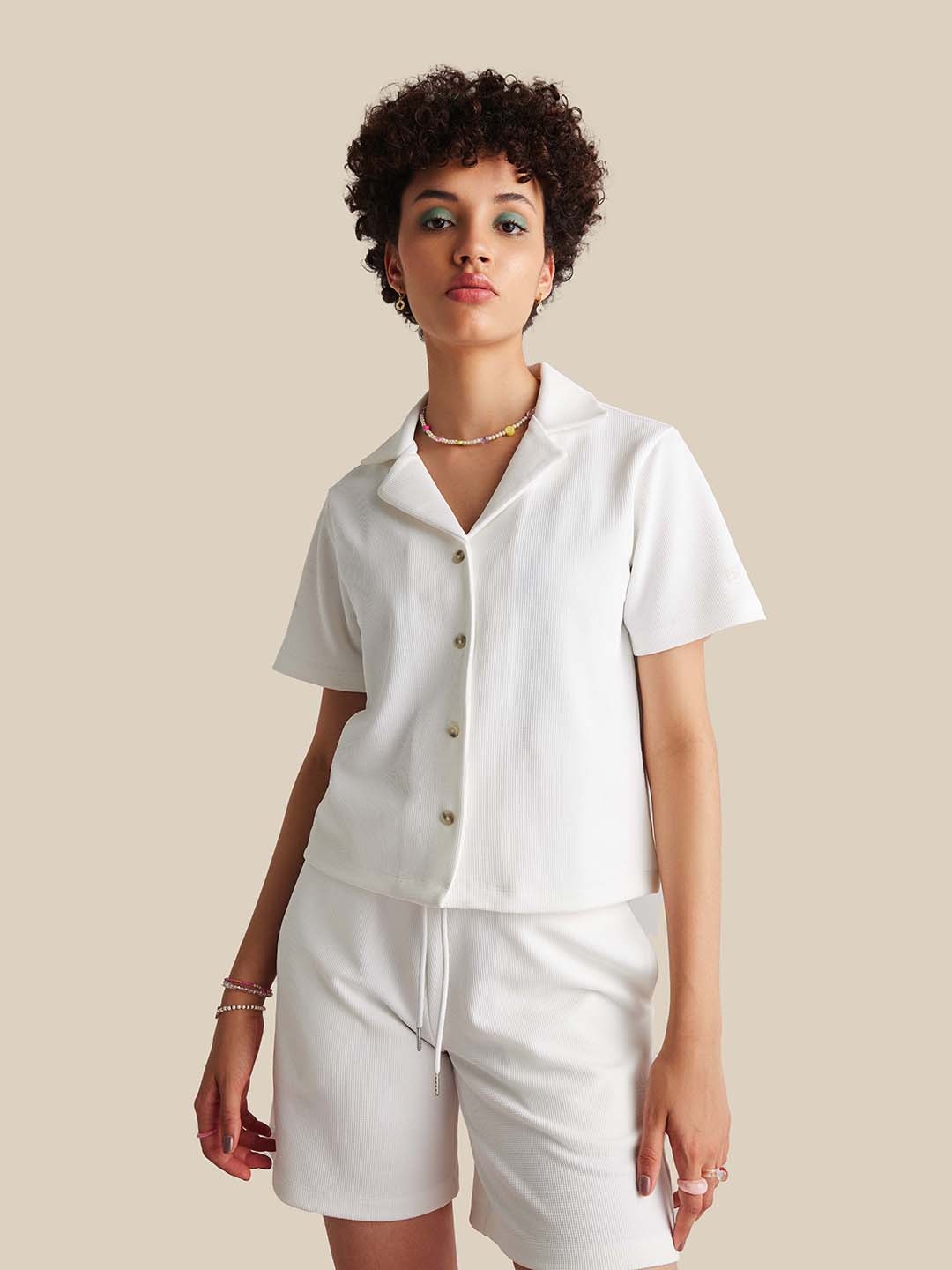 

Muvazo Textured Woven Top, White