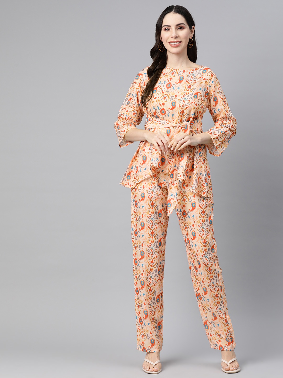 

Readiprint Fashions Abstract Printed Co-Ords, Peach