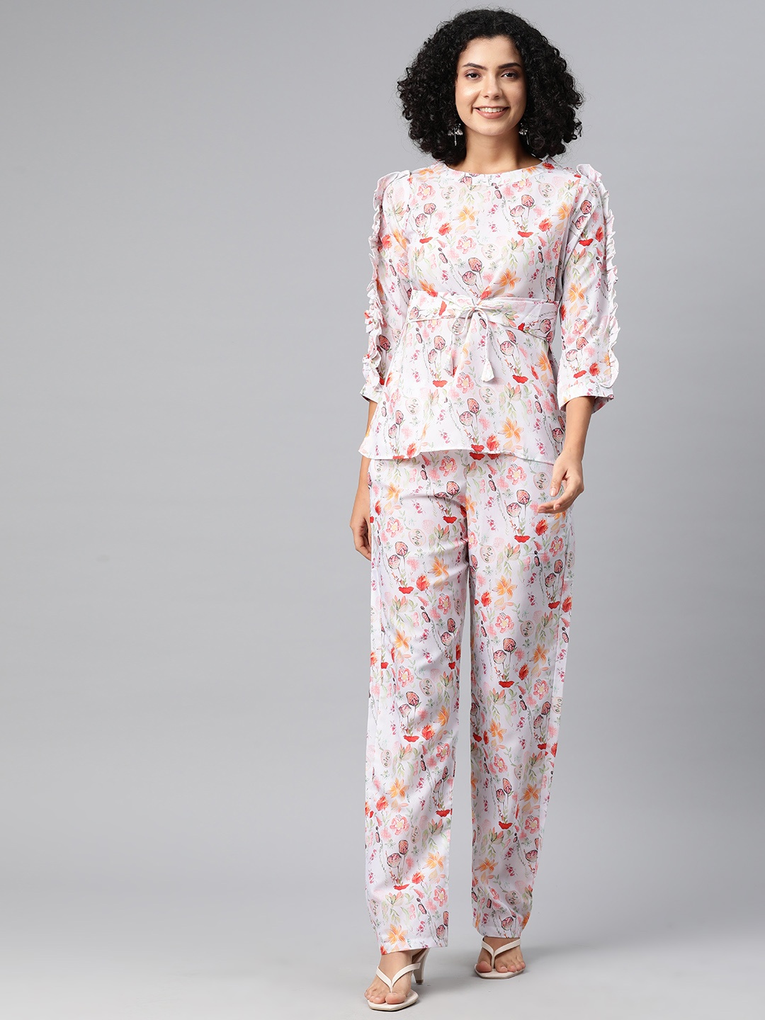 

Readiprint Fashions Floral Printed Co-Ords, Off white