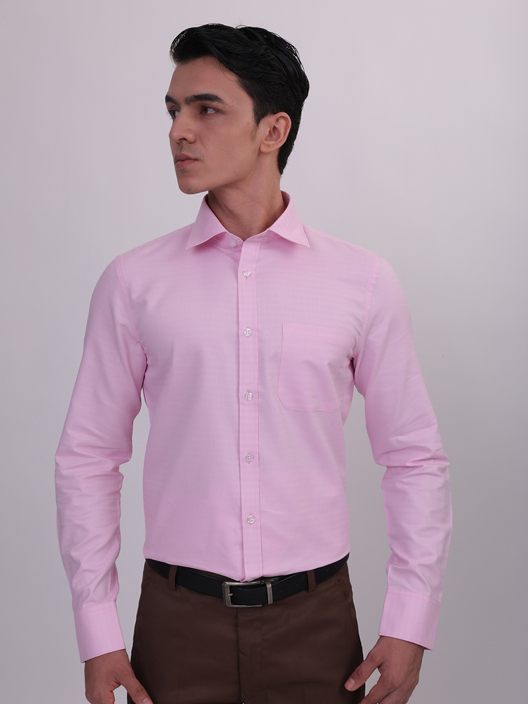 

MUTAQINOTI Cotton Comfort Opaque Formal Shirt, Pink