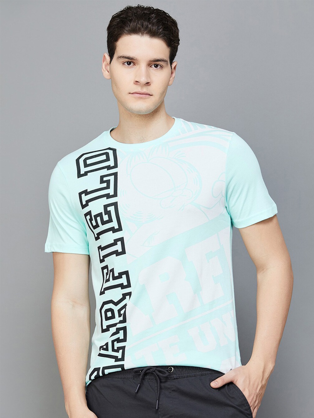 

Fame Forever by Lifestyle Typography Printed Cotton T-shirt, Blue