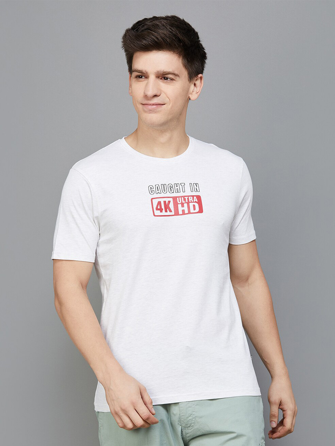 

Fame Forever by Lifestyle Typography Printed Cotton T-shirt, White