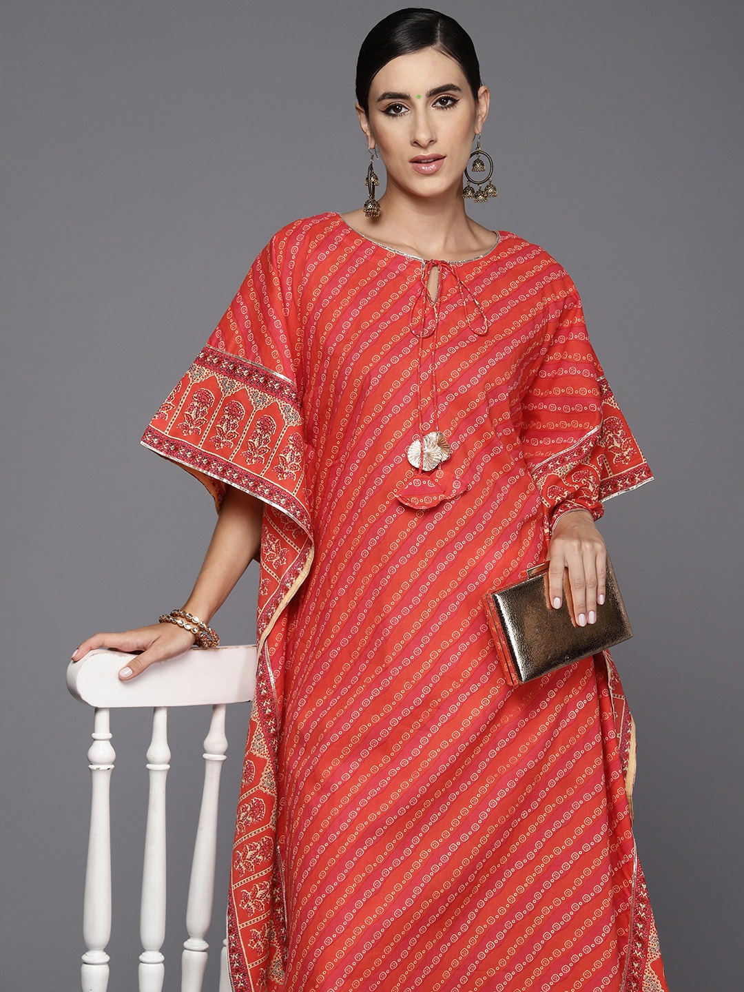 

Indo Era Women Printed Regular Kurta & Palazzos, Red