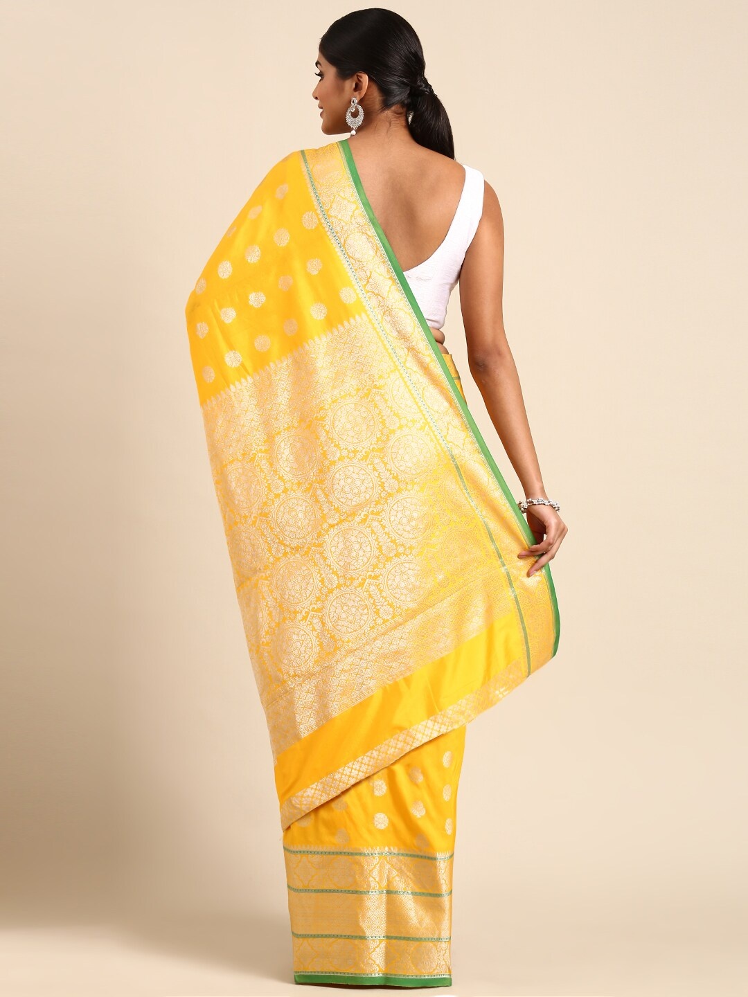 

Angroop Woven Design Zari Detailed Banarasi Saree, Yellow