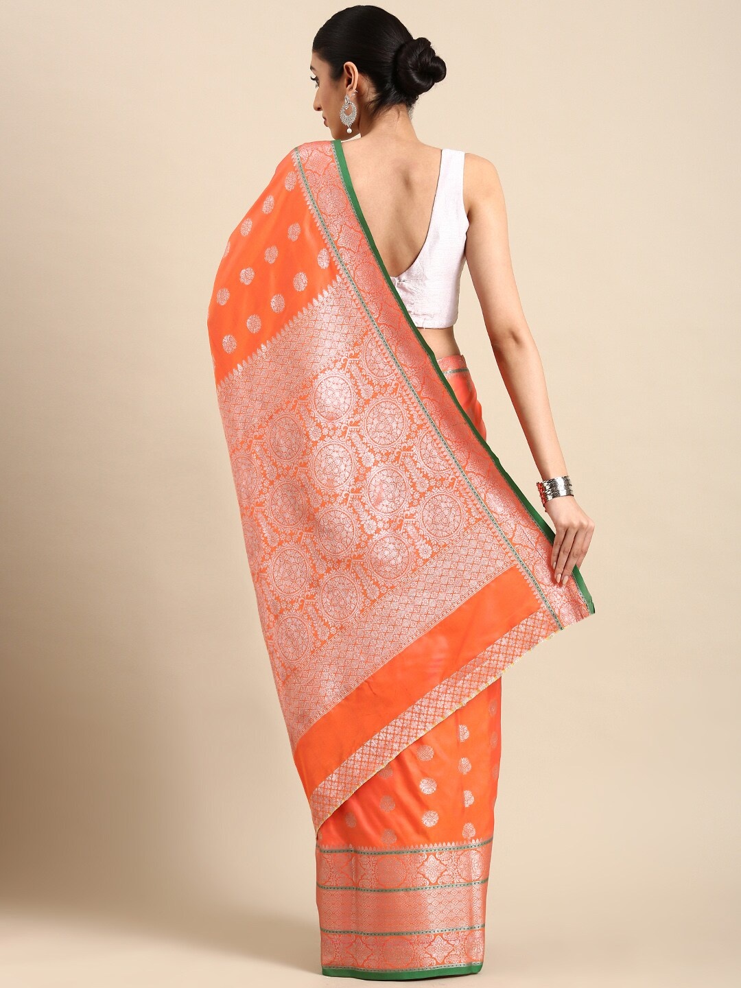 

Angroop Woven Design Zari Detailed Banarasi Saree, Orange