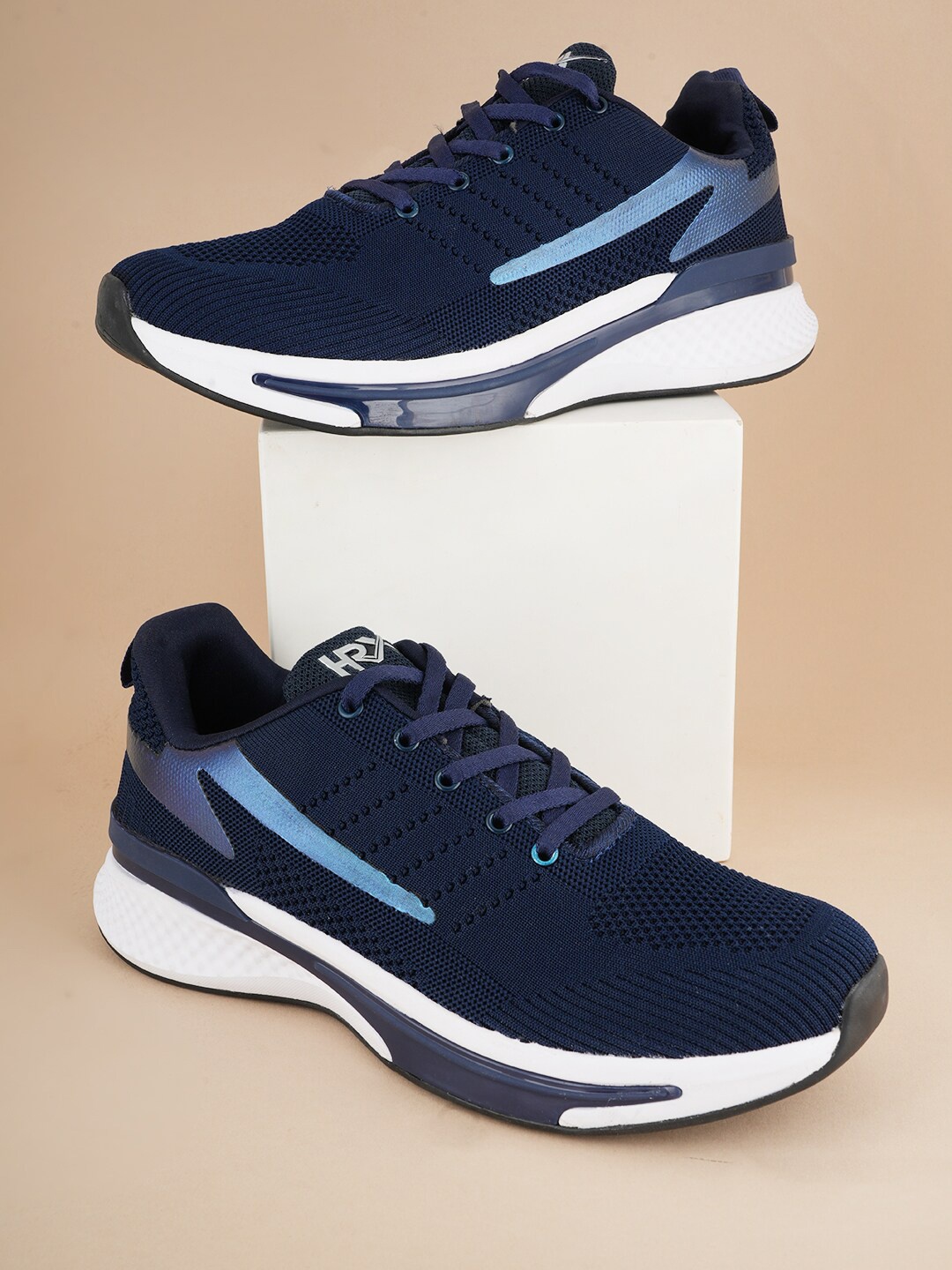 

HRX by Hrithik Roshan Men Textile 3D Flex Lace-Up Running Shoes, Navy blue