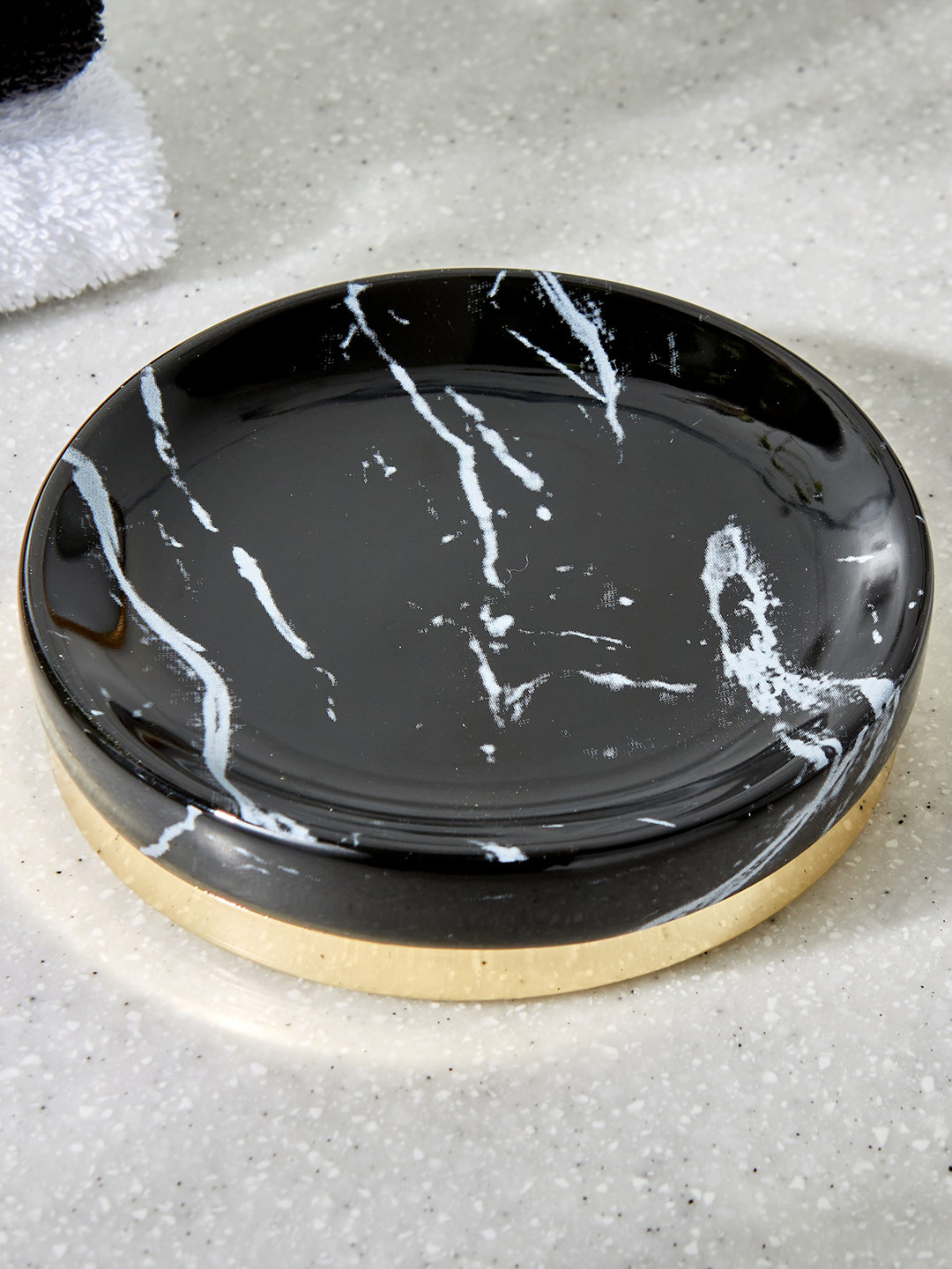 

Home Centre Aubree Black & White Printed Ceramic Soap Dish