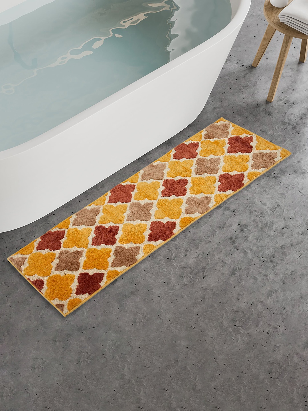 

Home Centre Nova Dastkari Yellow & Maroon Textured Anti-Slip Bath Runner