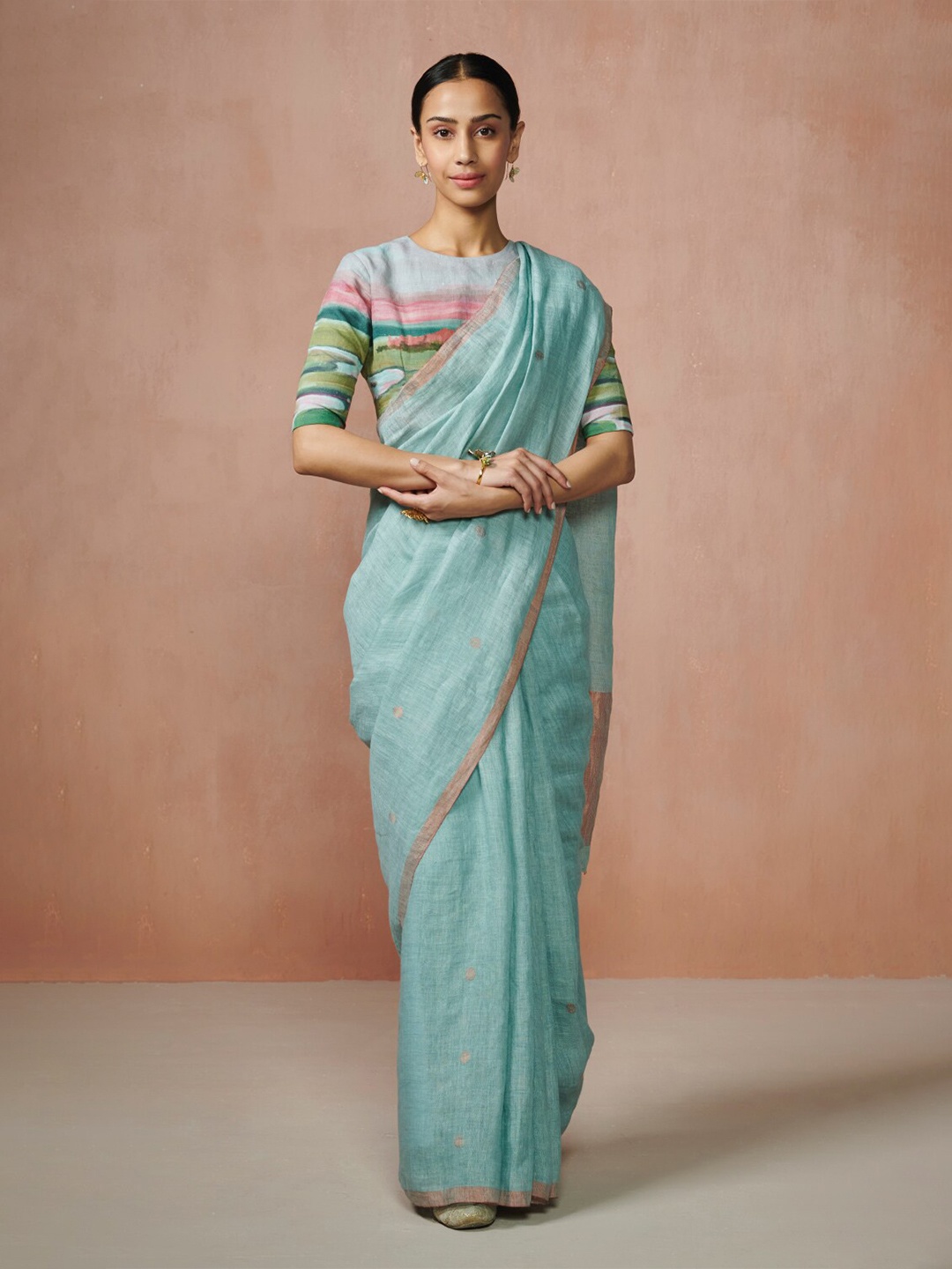 

Dressfolk Woven Design Zari Saree, Blue