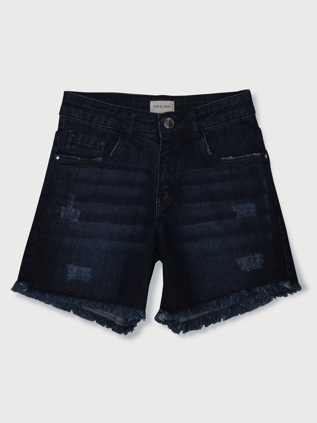 

Gini and Jony Girls Mid-Rise Denim Shorts, Navy blue