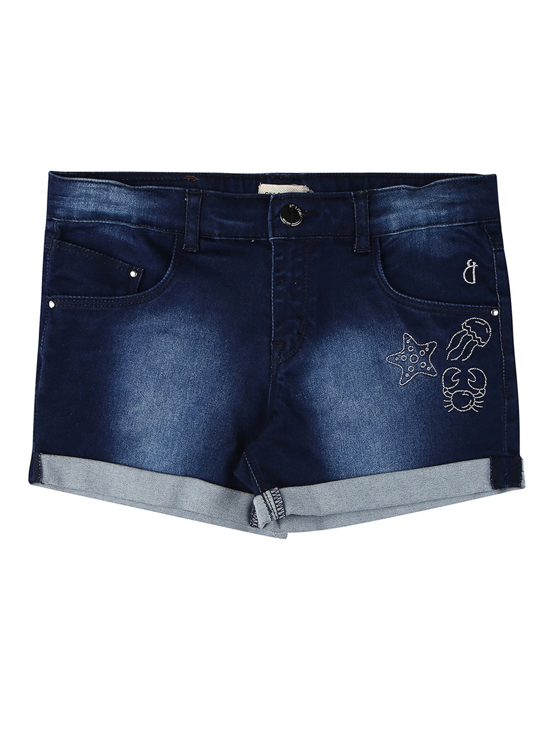 

Gini and Jony Girls Floral Denim Denim Shorts, Navy blue