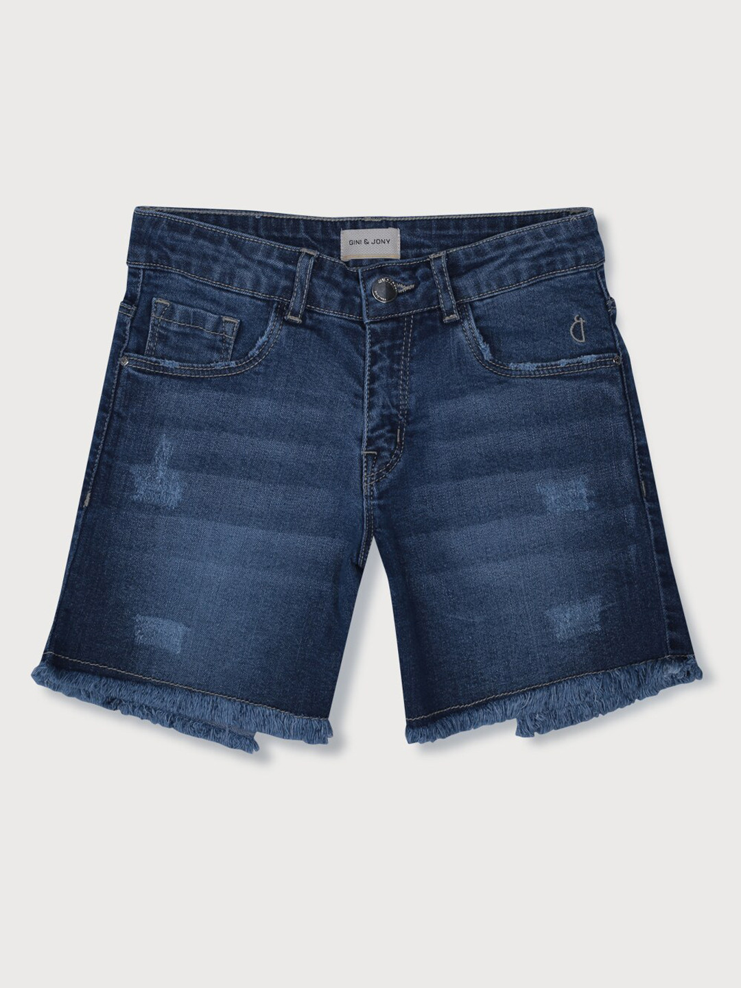 

Gini and Jony Girls Regular Fit Denim Shorts, Navy blue
