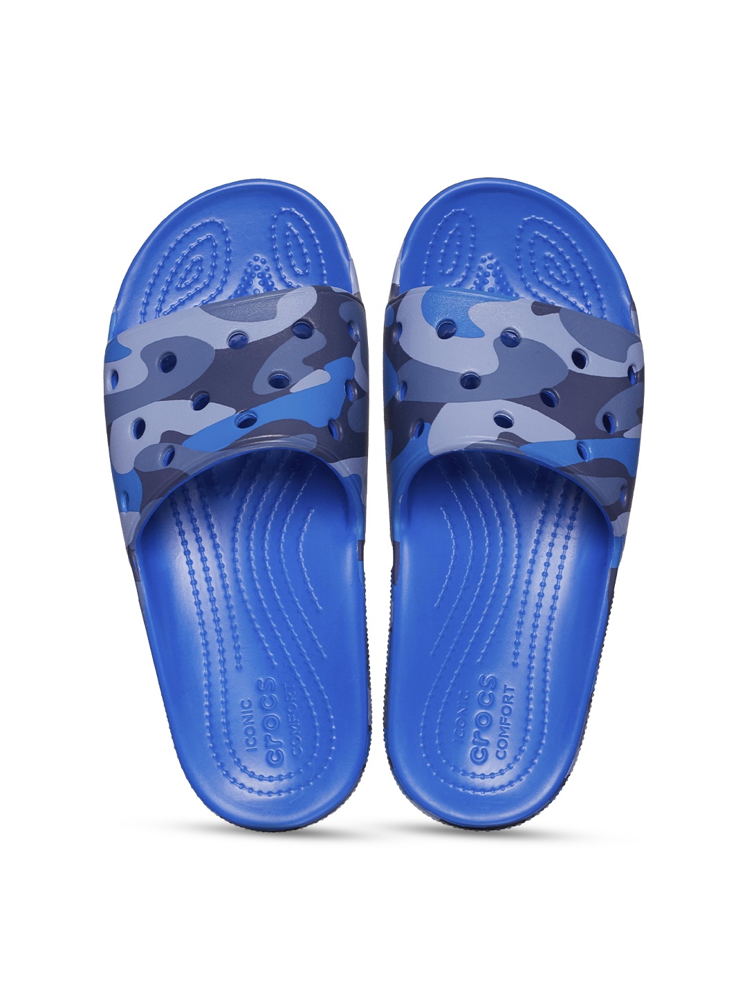 

Crocs Unisex Printed Croslite Sliders, Blue